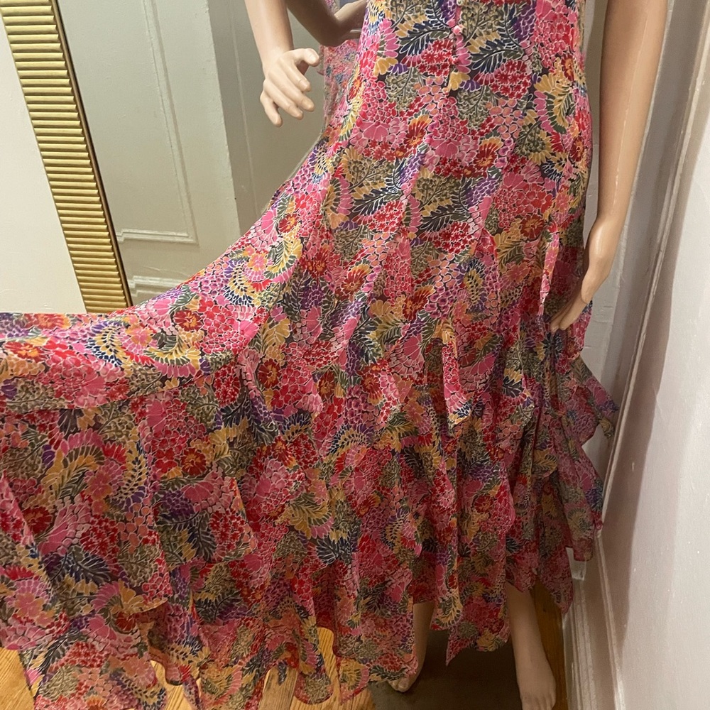 12th Tribe Pink Floral Ruffle Maxi Dress - Picture 10 of 16